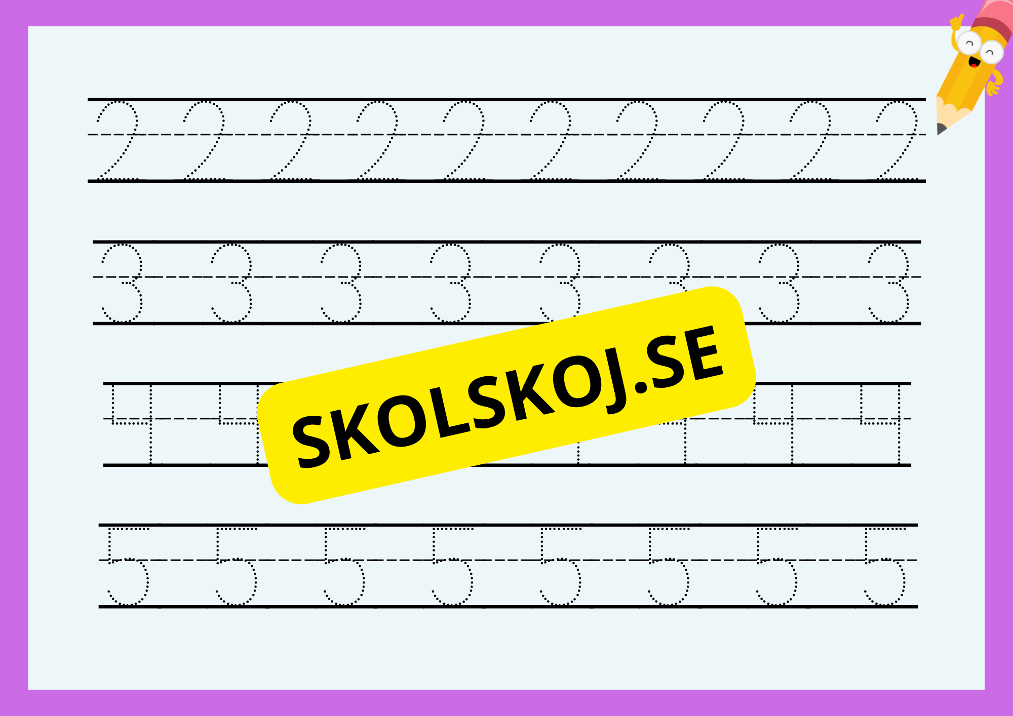 Vi skriver alfabetet, siffror och tal