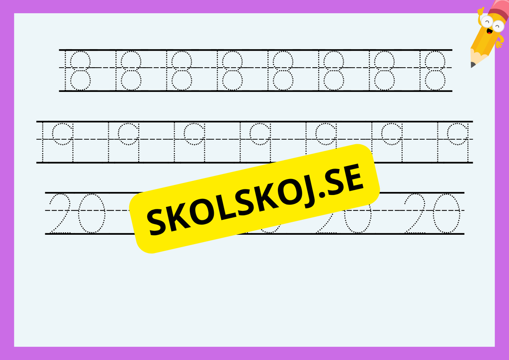 Vi skriver alfabetet, siffror och tal