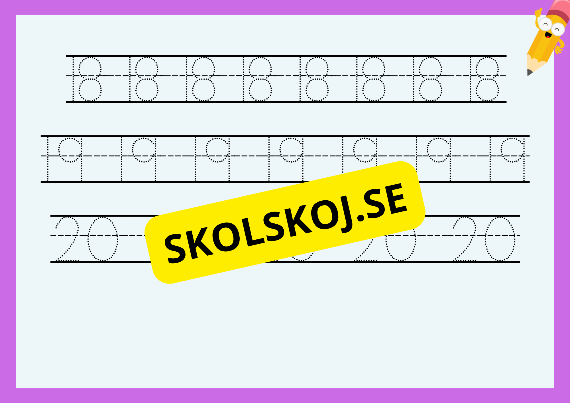 Vi skriver alfabetet, siffror och tal