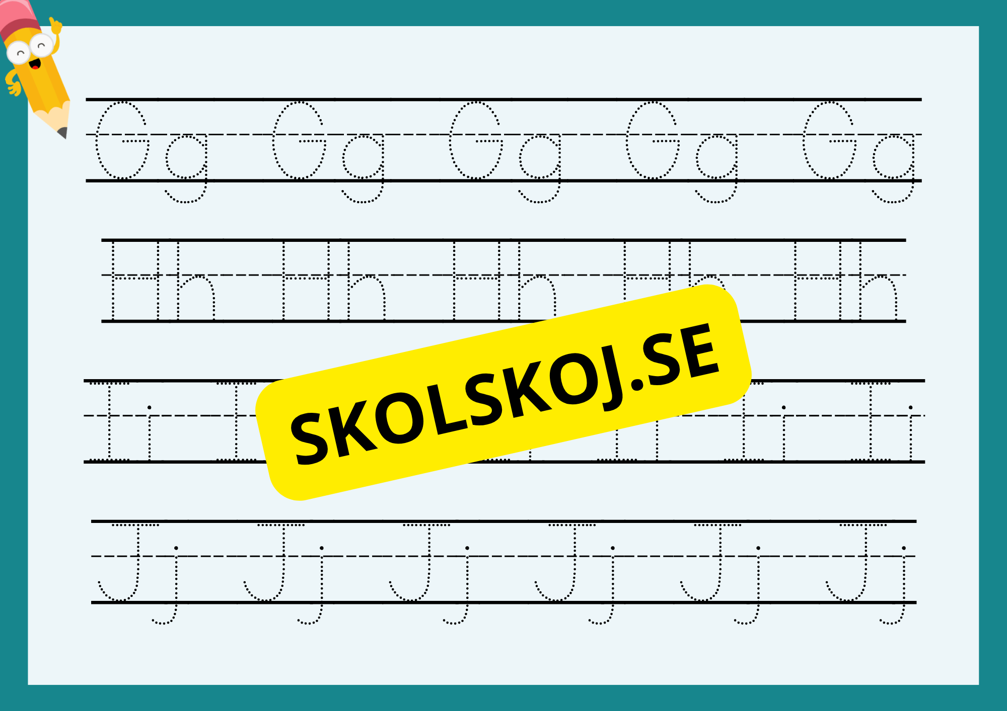 Vi skriver alfabetet, siffror och tal