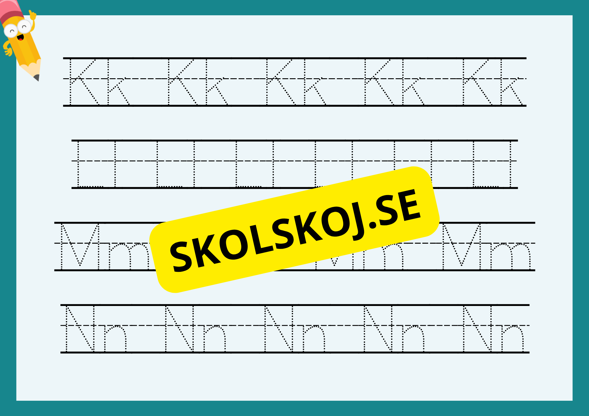 Vi skriver alfabetet, siffror och tal