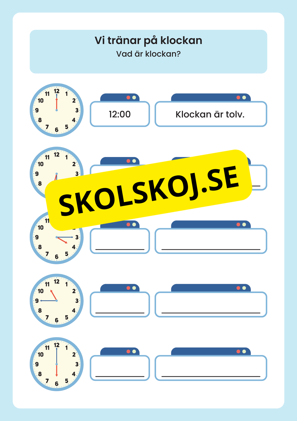 Vi tränar på klockan