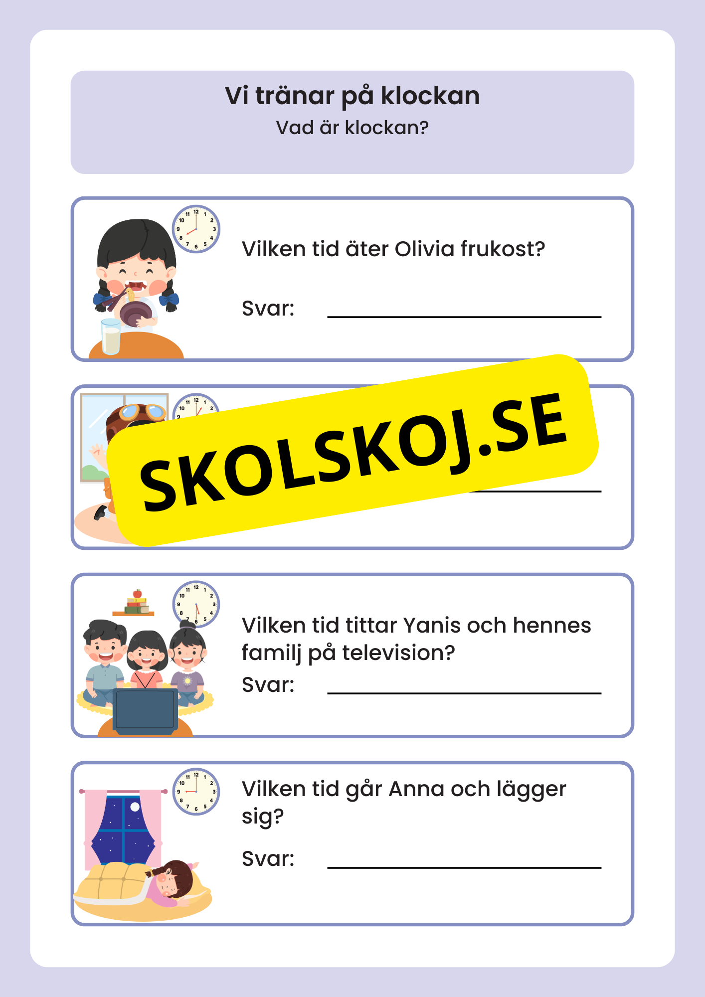 Vi tränar på klockan