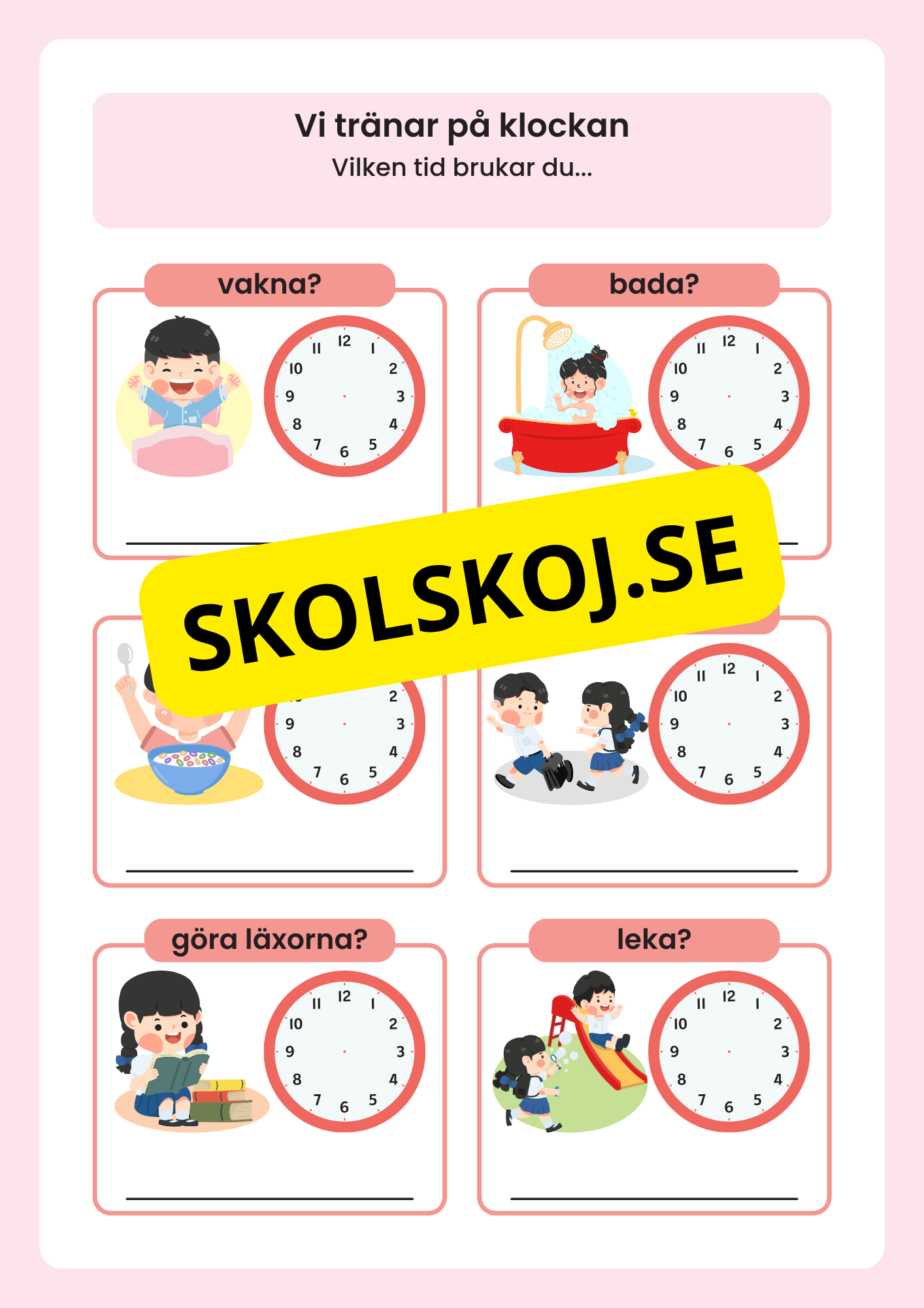 Vi tränar på klockan