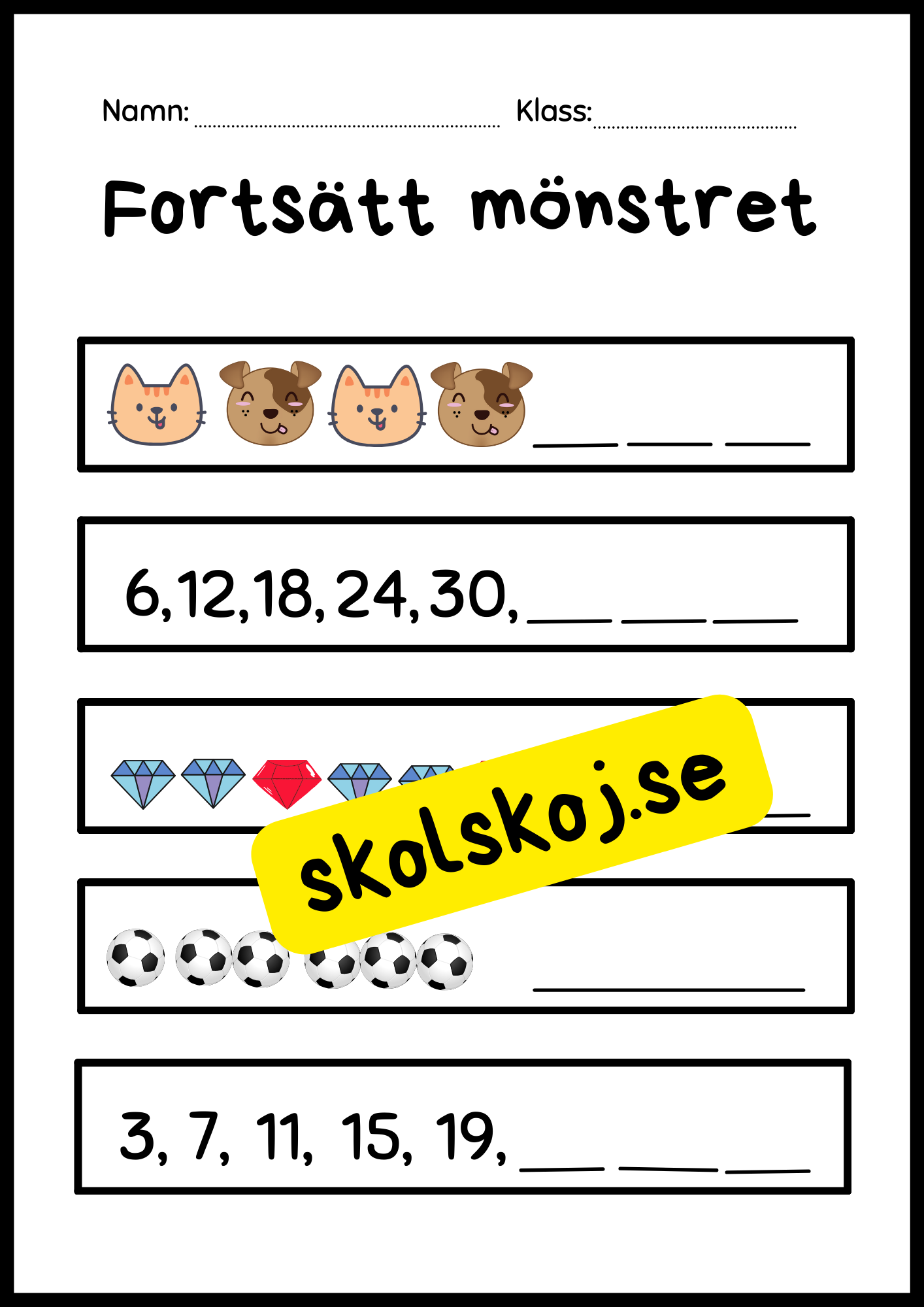 Fortsätt mönstret - Häfte