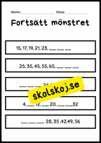 Fortsätt mönstret - Häfte
