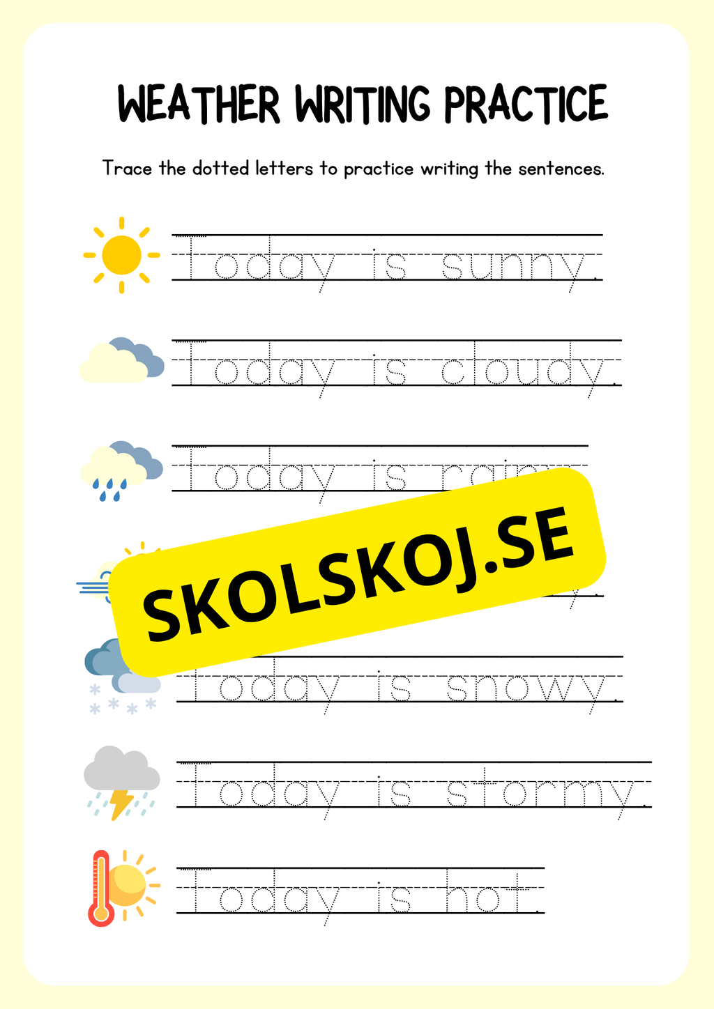 Writing practice - Grade 1