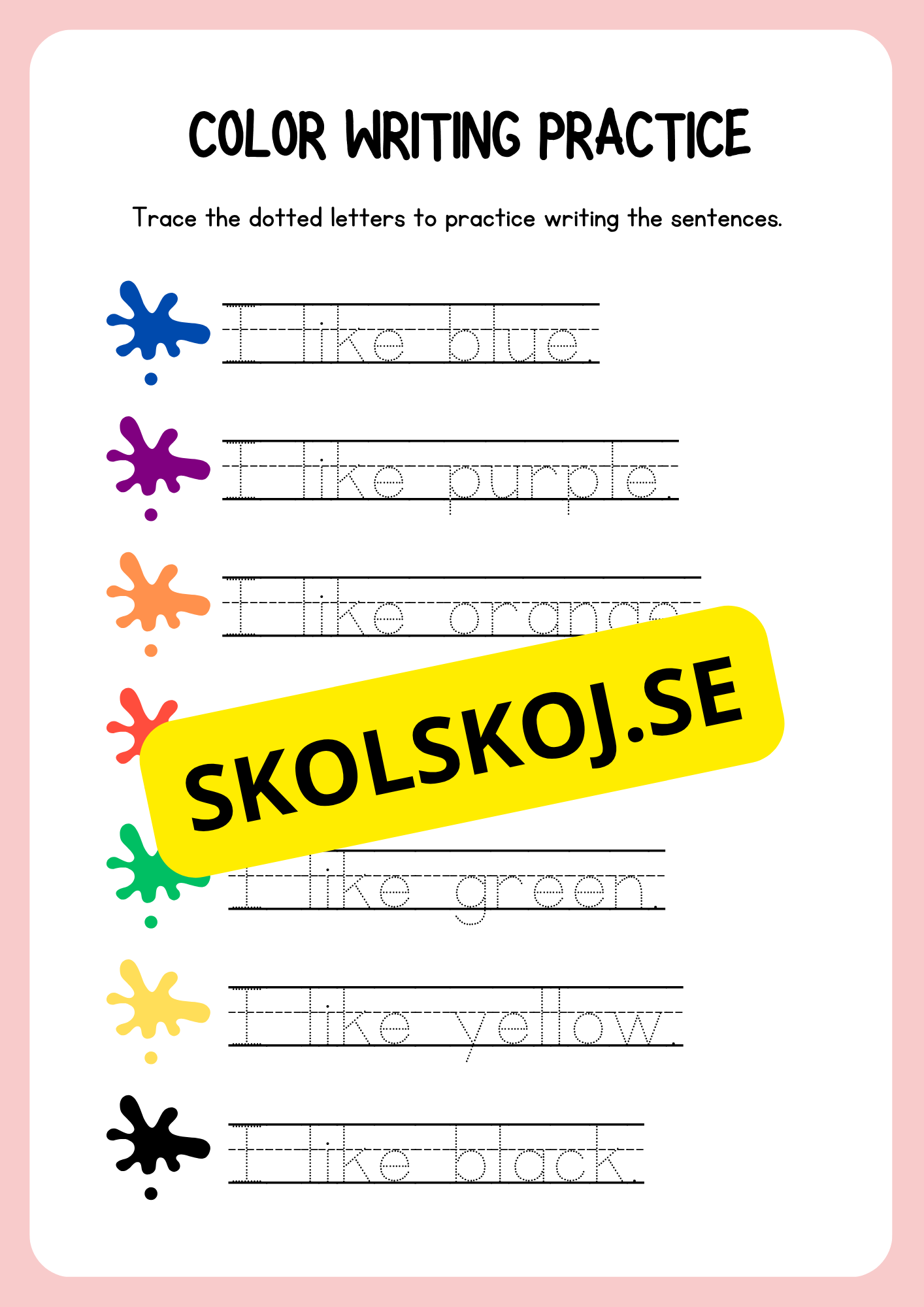 Writing practice - Grade 1