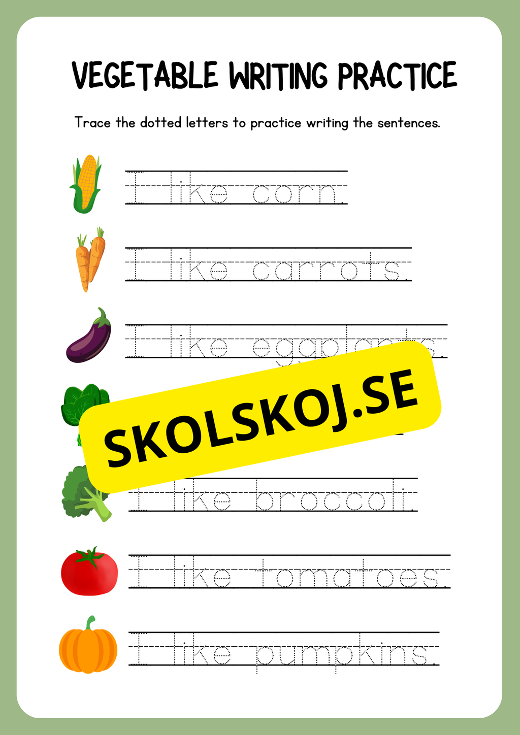 Writing practice - Grade 1