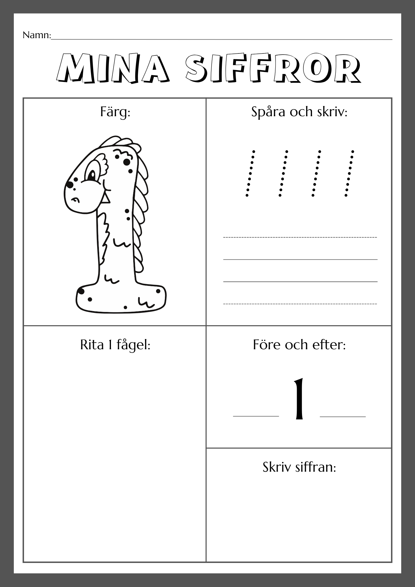 Mina siffror - 1 - 10 - Häfte