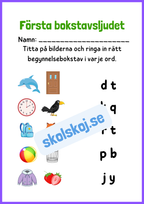 Första bokstavsljudet - Häfte