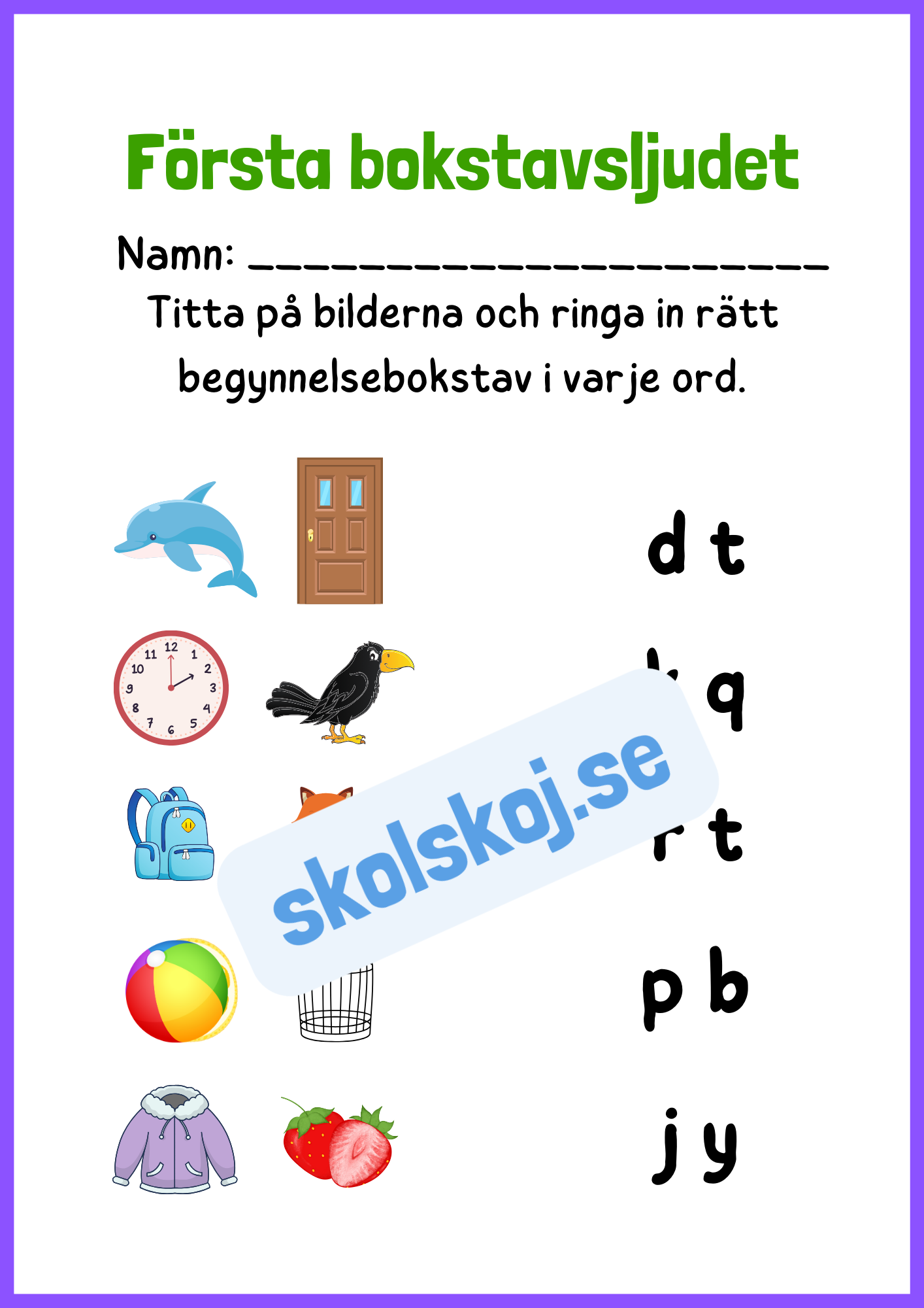 Första bokstavsljudet - Häfte