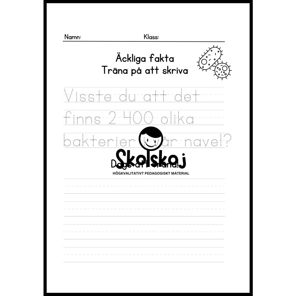 Äckliga fakta - Träna på att skriva