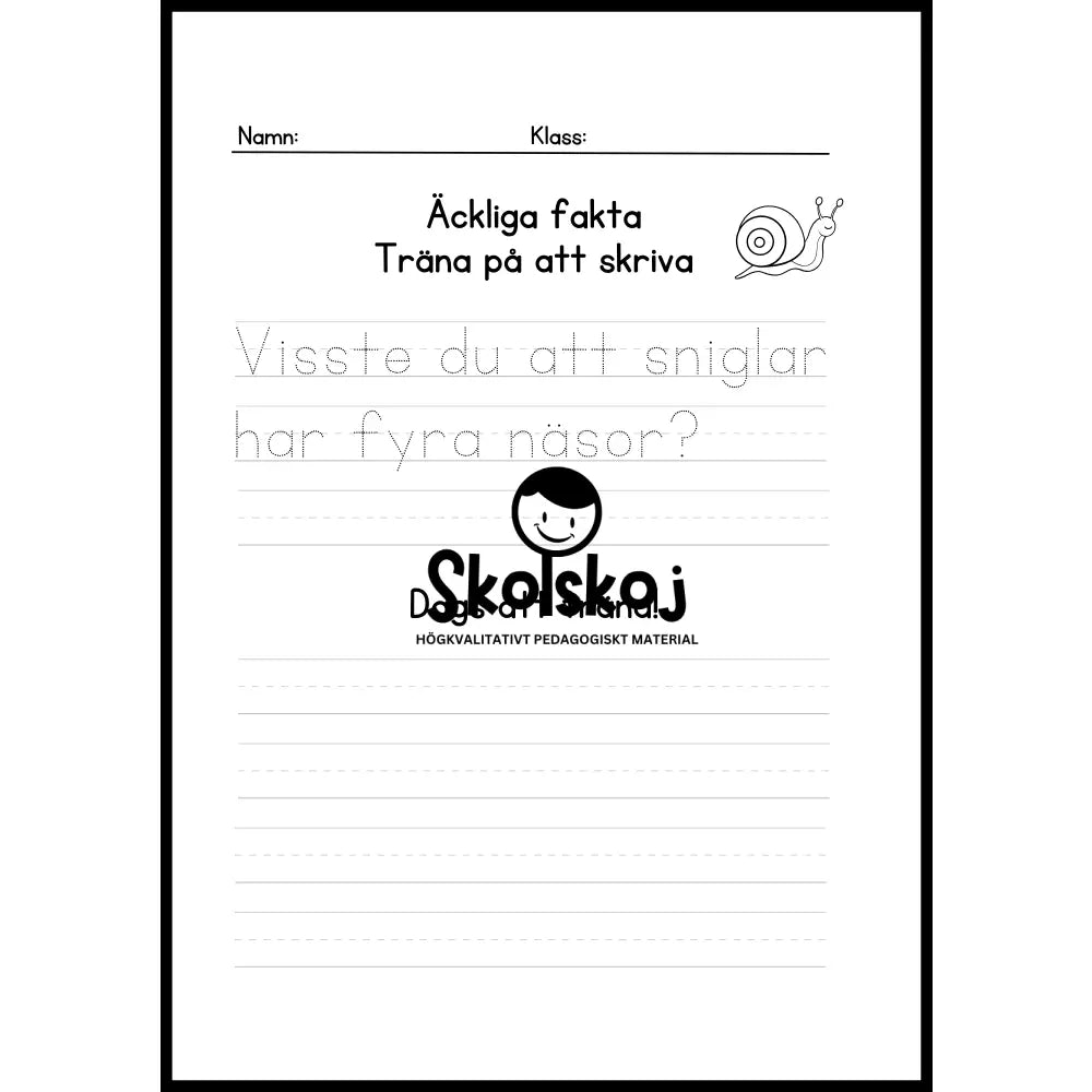 Äckliga fakta - Träna på att skriva