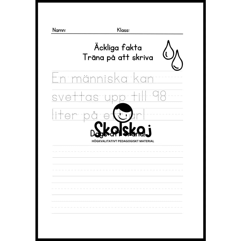Äckliga fakta - Träna på att skriva