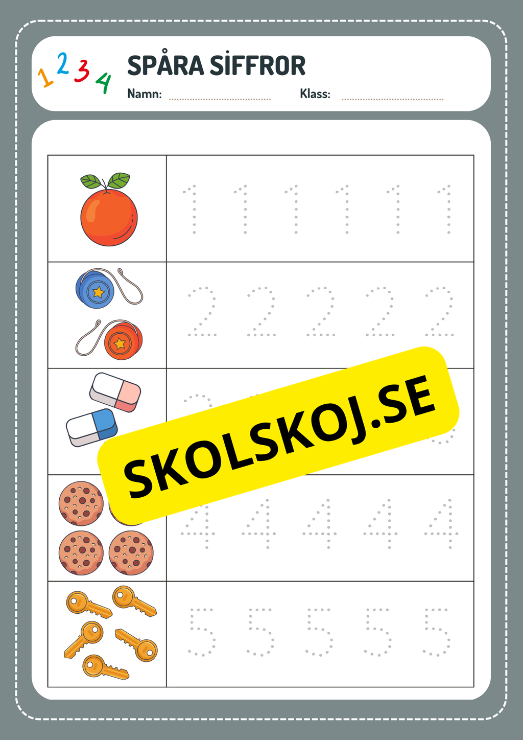 Spåra siffror 0 - 10