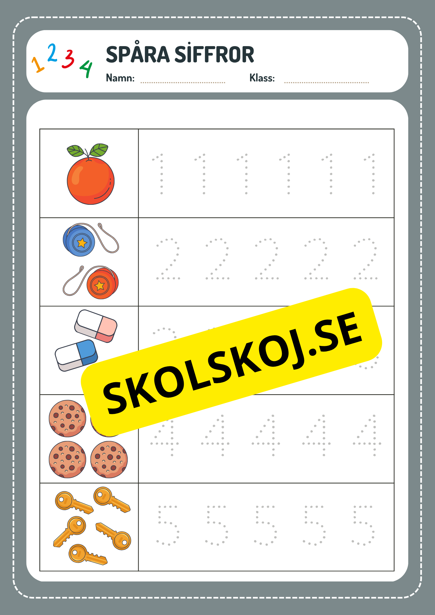 Spåra siffror 0 - 10