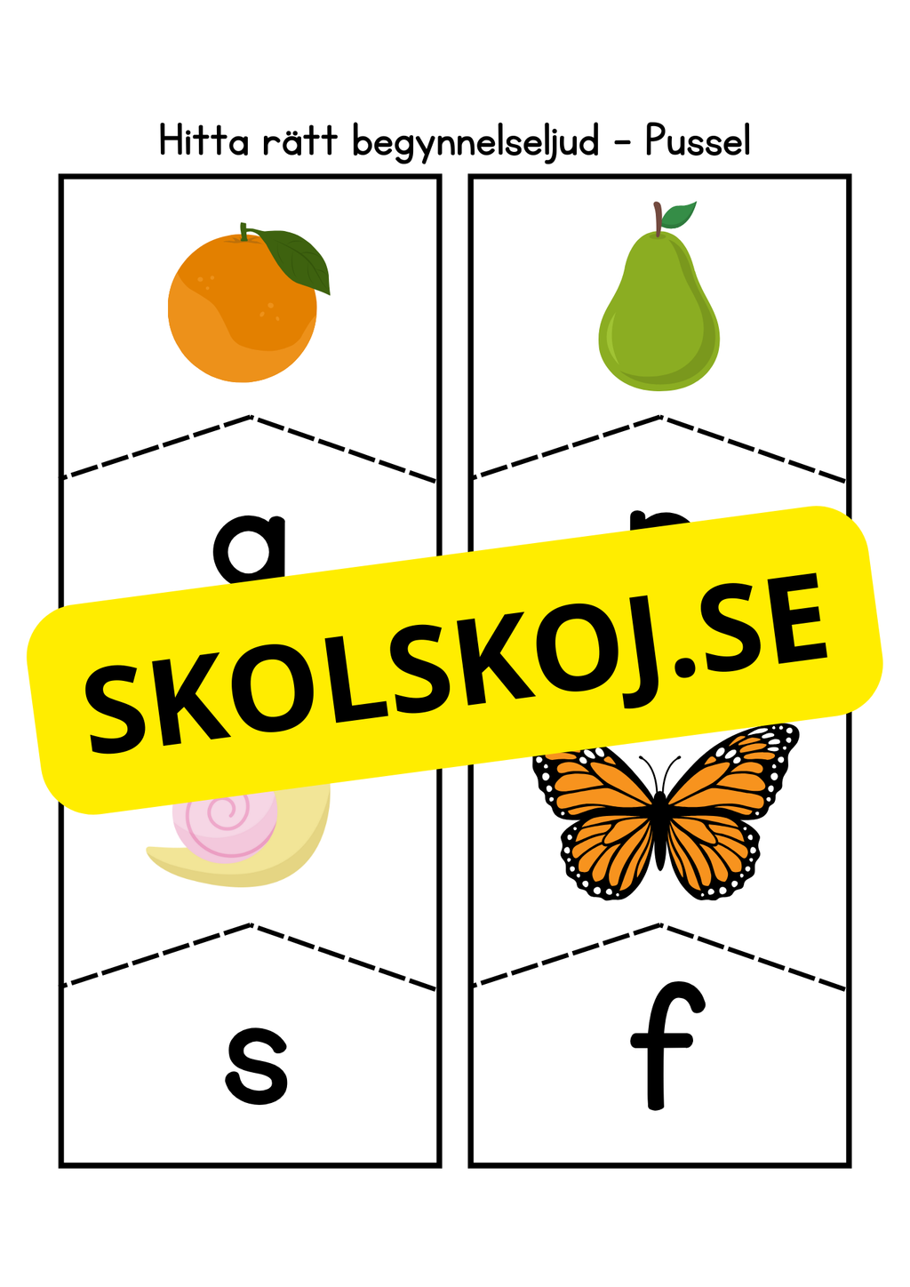 Hitta rätt begynnelseljud - Pussel
