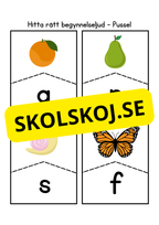 Hitta rätt begynnelseljud - Pussel