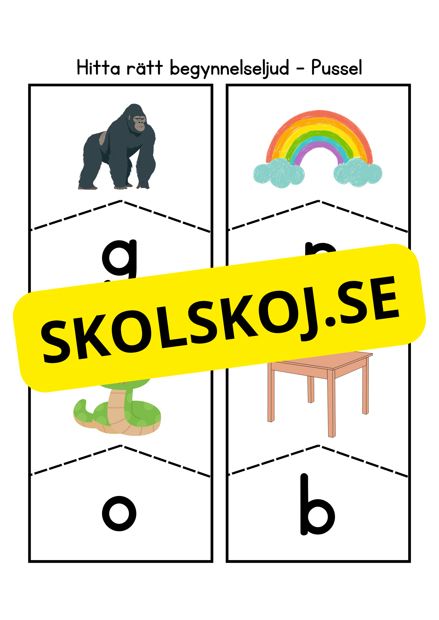 Hitta rätt begynnelseljud - Pussel