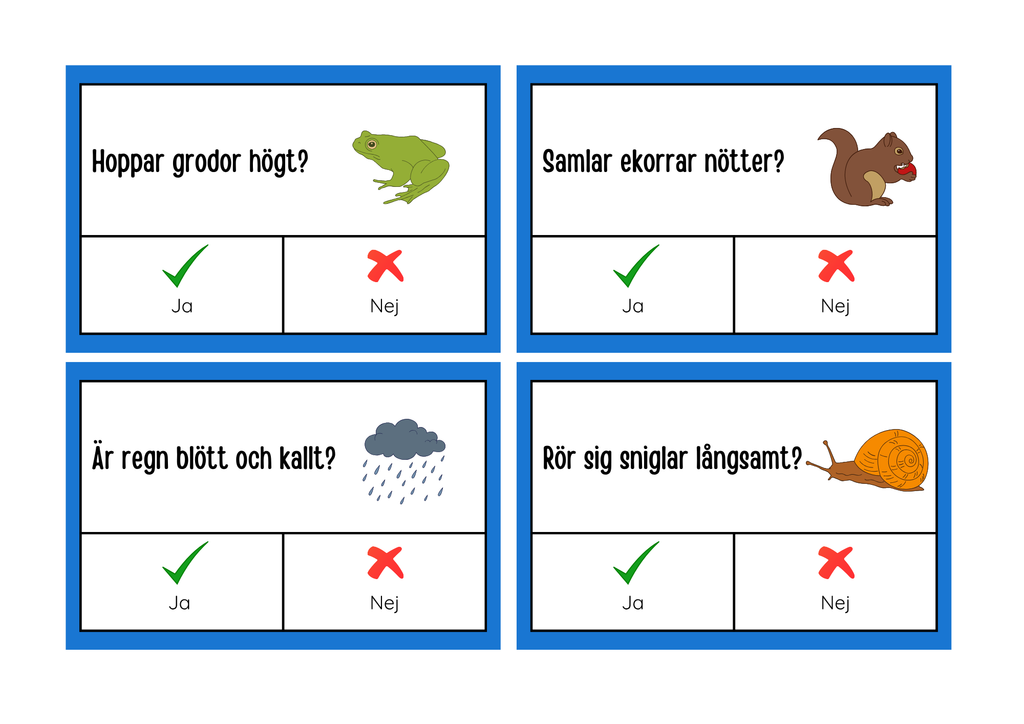 Ja eller nej frågor - Flashkort