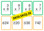 Multiplikations och divisions kort - A5 format