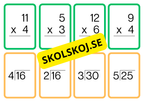 Multiplikations och divisions kort - A5 format