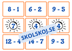 Mattekort – Para ihop plus och minus - Storlek A5