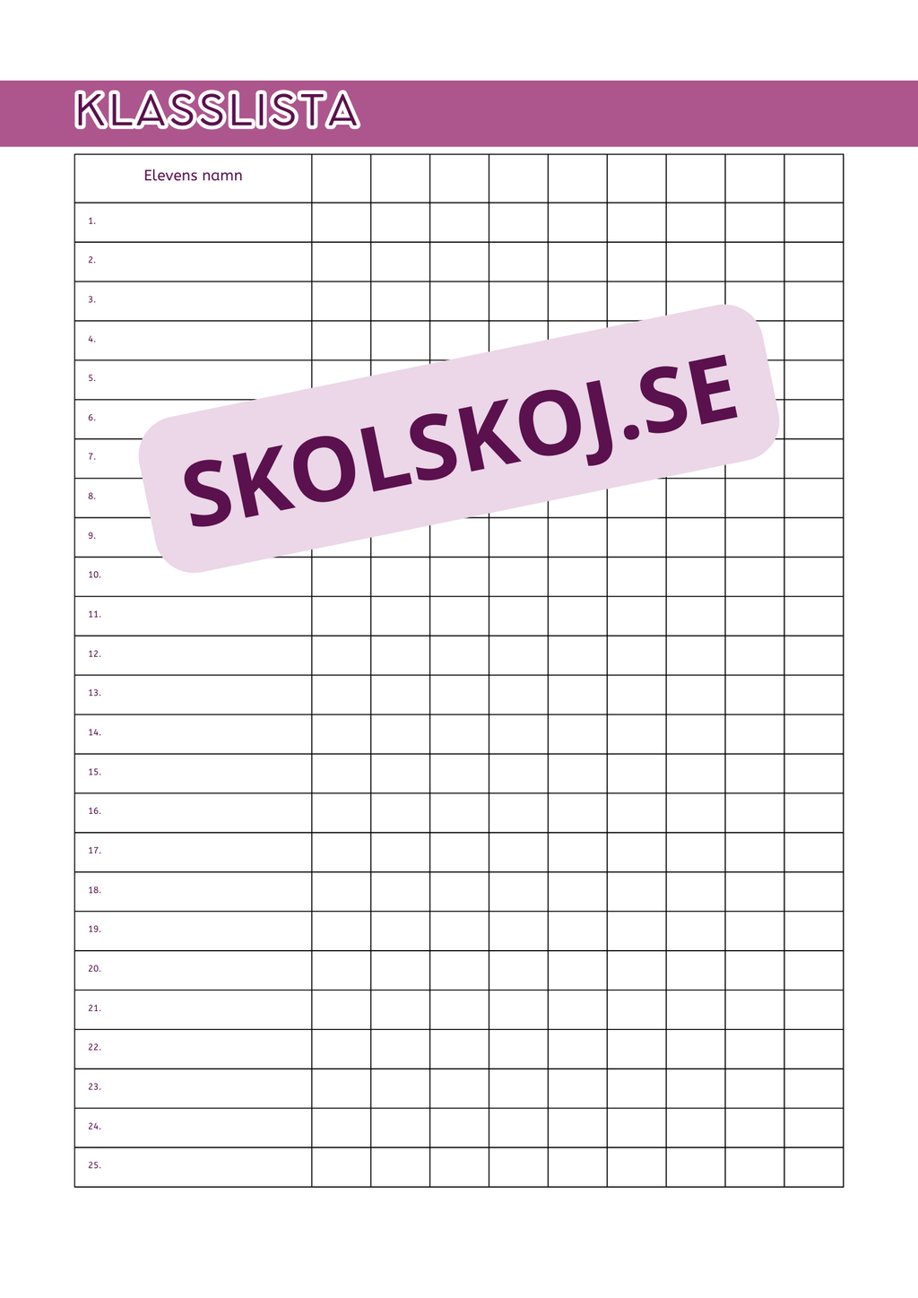Lärarplanerare 2026 - 2027 (redigerbar Powerpoint)
