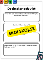 Decimaler och vikt - Blandade uppgifter - Åk 5 - 6