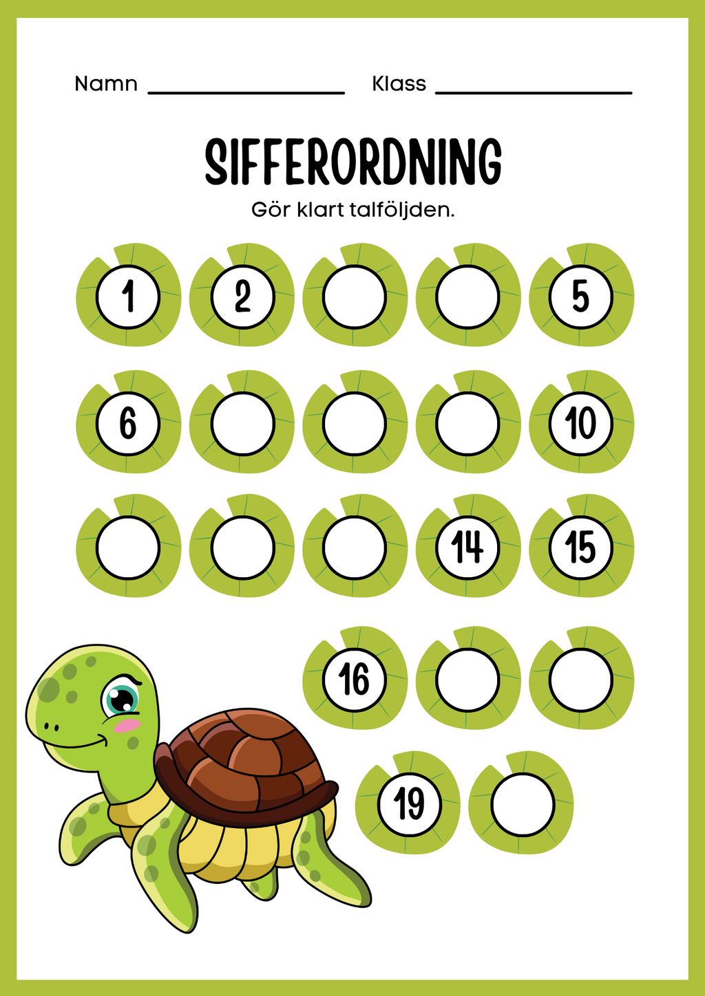 Sifferordning 1 - 20