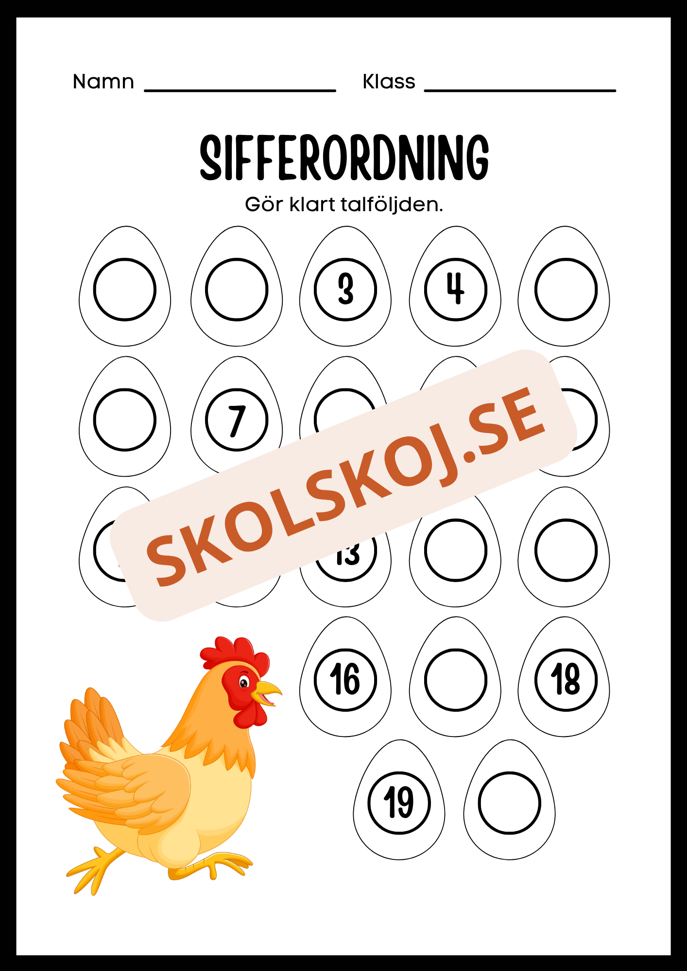 Sifferordning 1 - 20