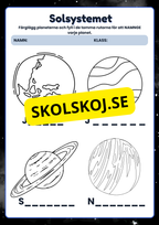 Solsystemet - Arbetsblad
