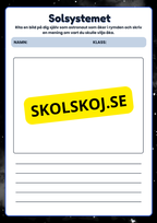 Solsystemet - Arbetsblad