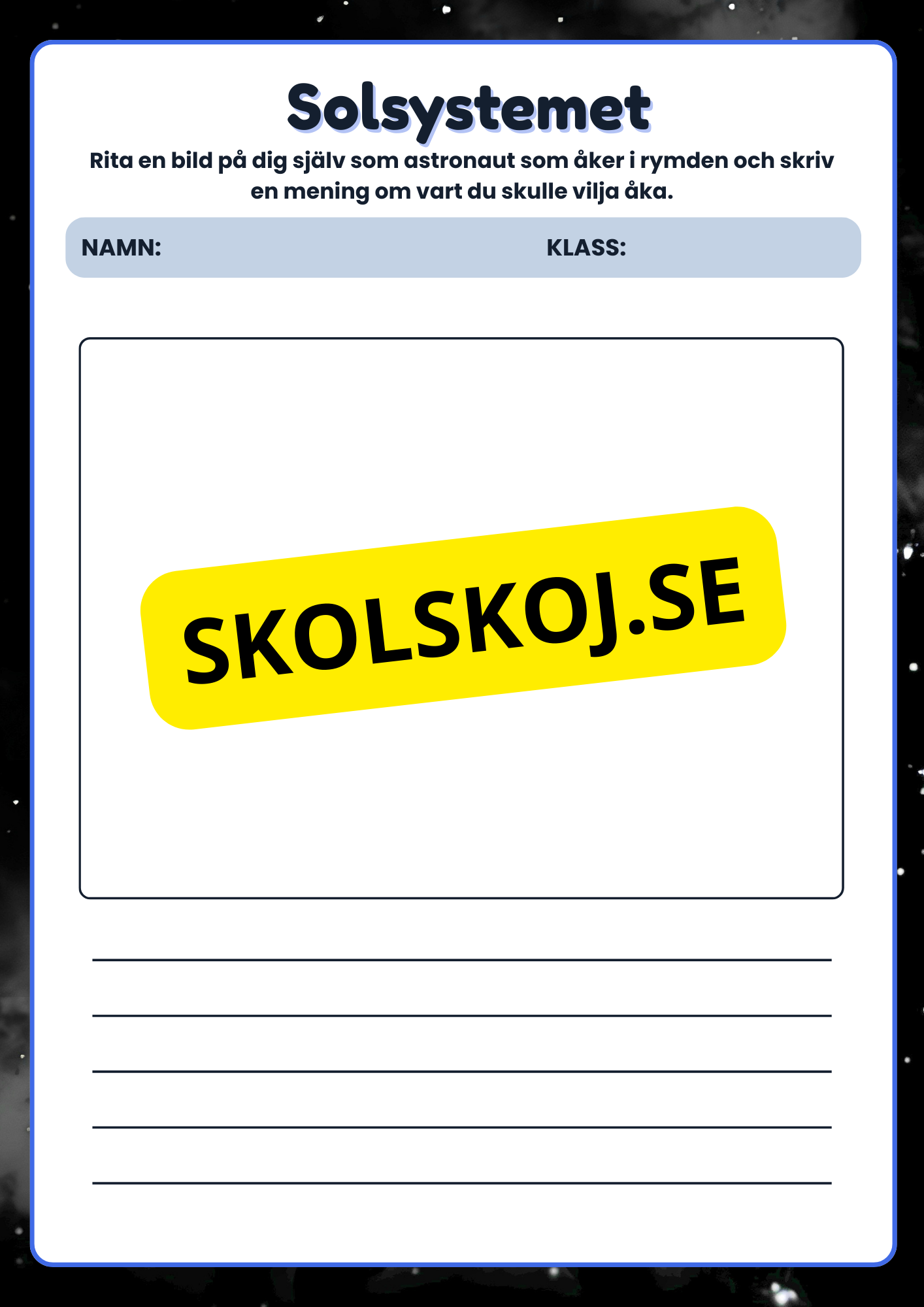 Solsystemet - Arbetsblad