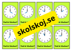 Vad är klockan - A5 storlek - Flashkort