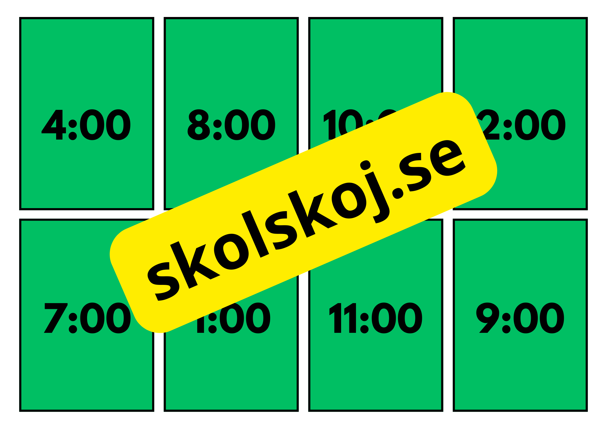 Vad är klockan - A5 storlek - Flashkort