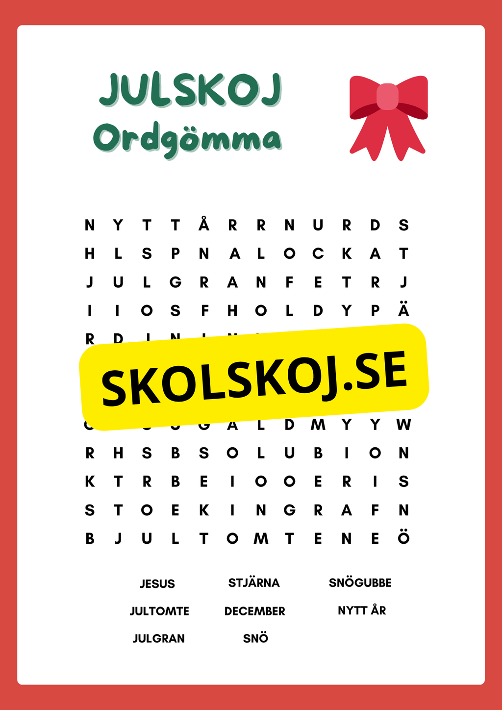 Julskoj - Arbetsbok
