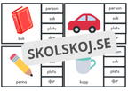 Introduktion till substantiv - klädnypskort