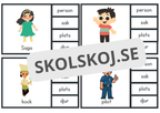 Introduktion till substantiv - klädnypskort