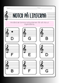 Noter på linjerna