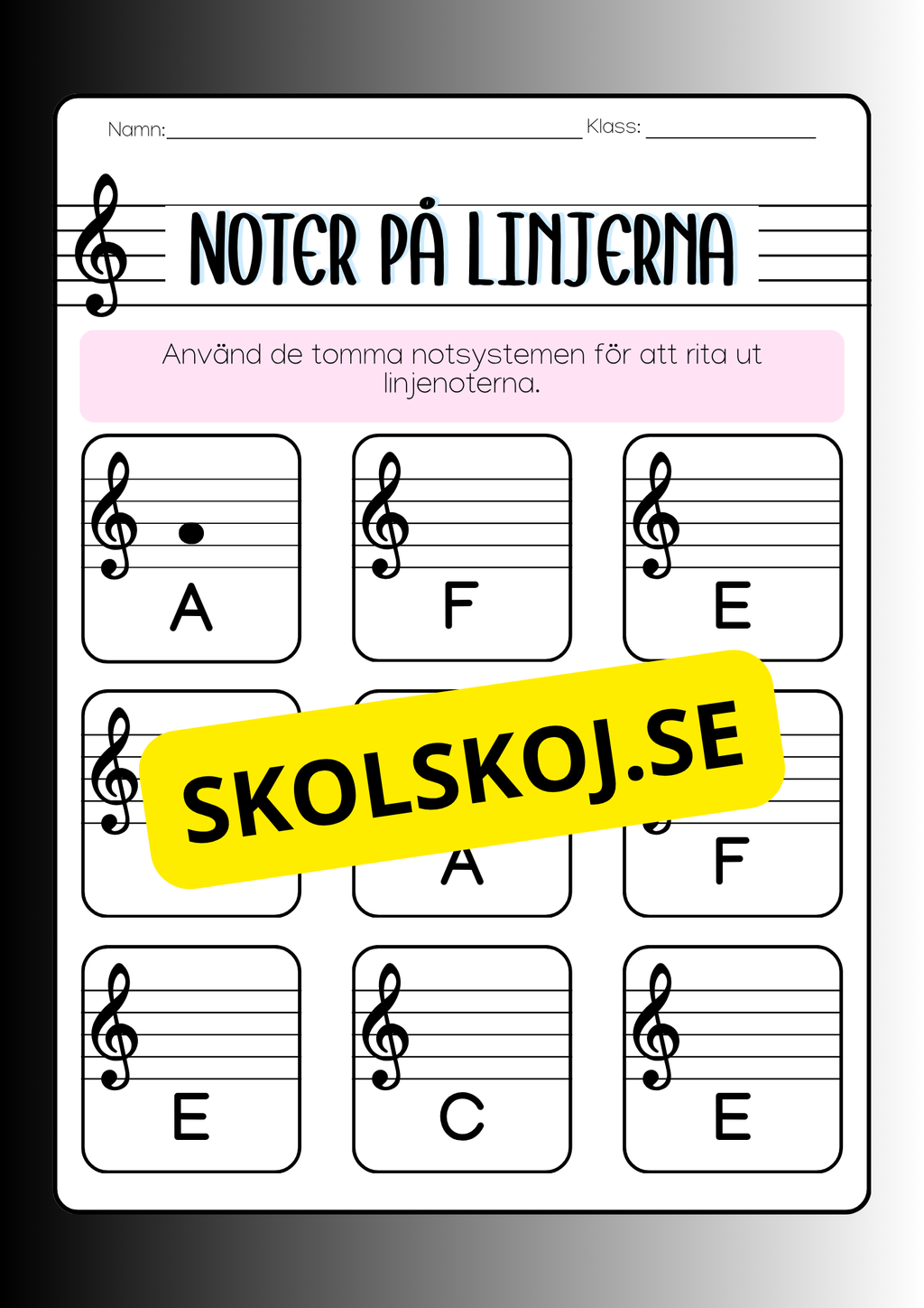 Noter på linjerna