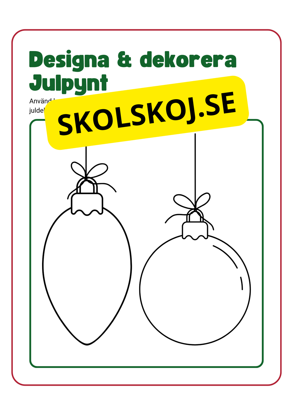 Dags att pynta - Aktivitetsbok