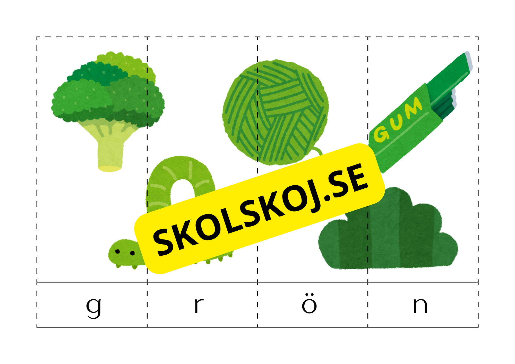 Ordpussel med färger