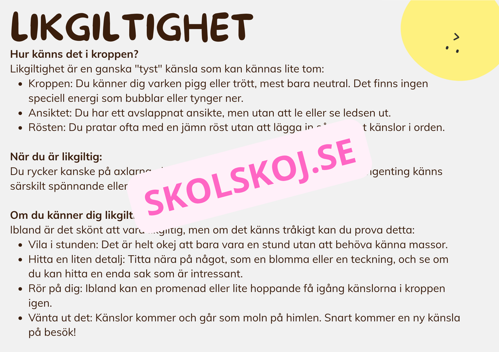 Känslor - Hur känner jag mig idag - Presentation