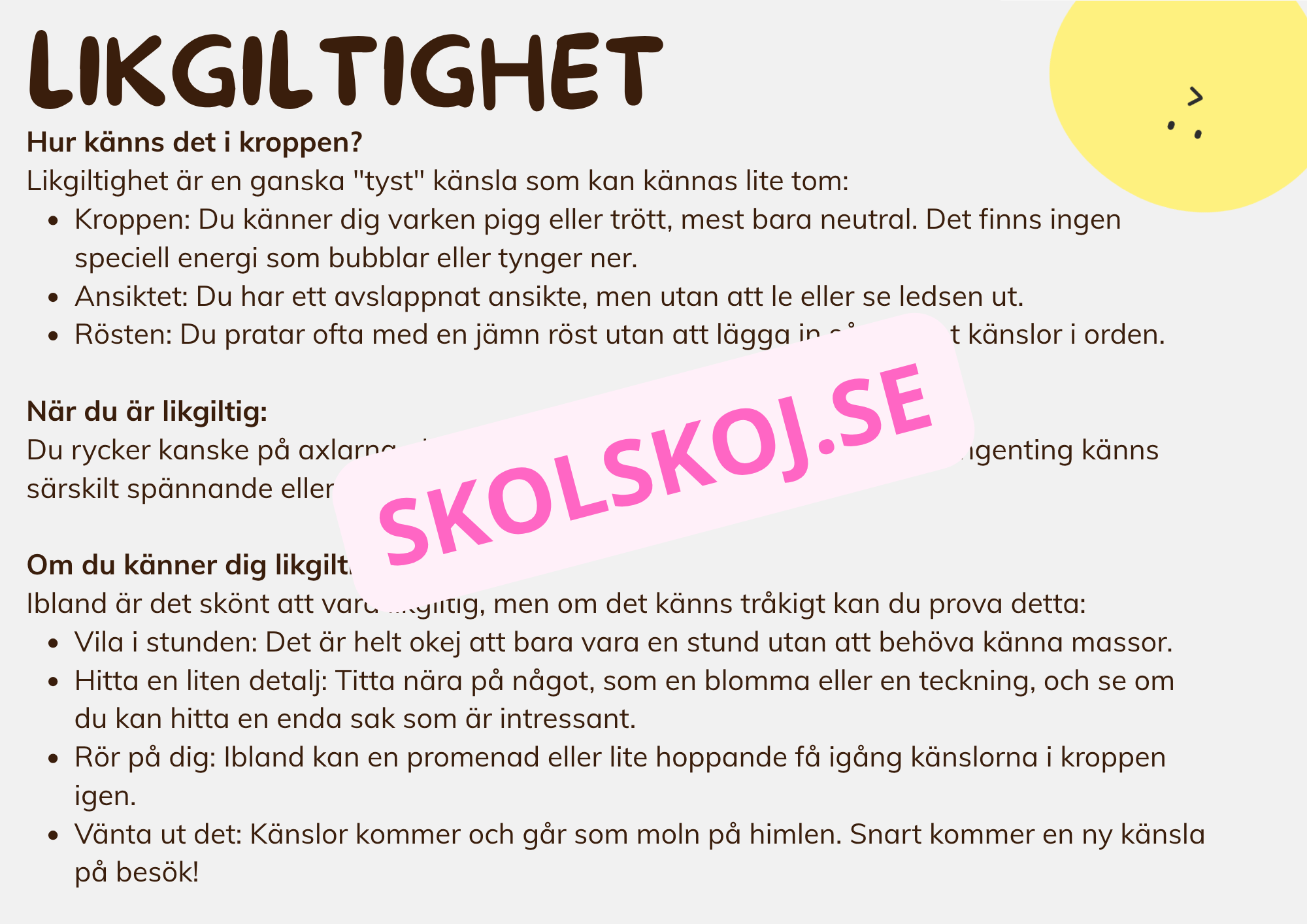Känslor - Hur känner jag mig idag - Presentation