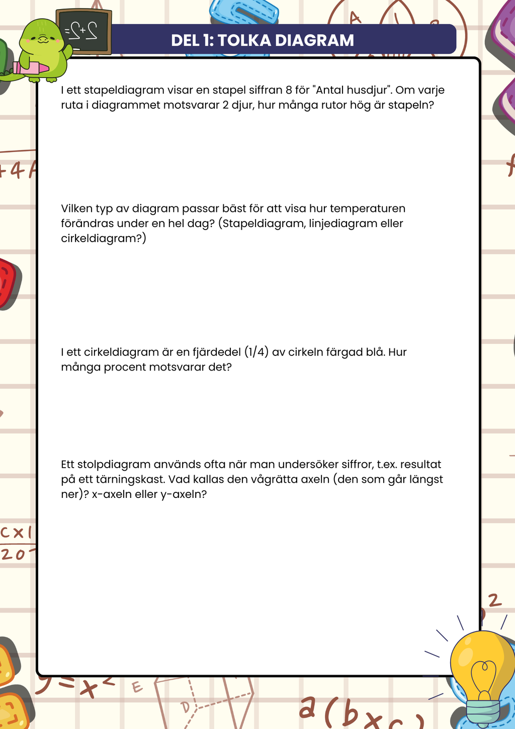 Statistik och diagram - Extra uppgifter