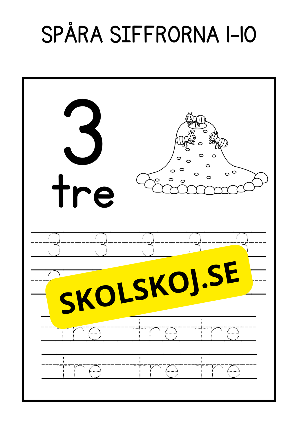 Spåra siffrorna 1-10 - Häfte