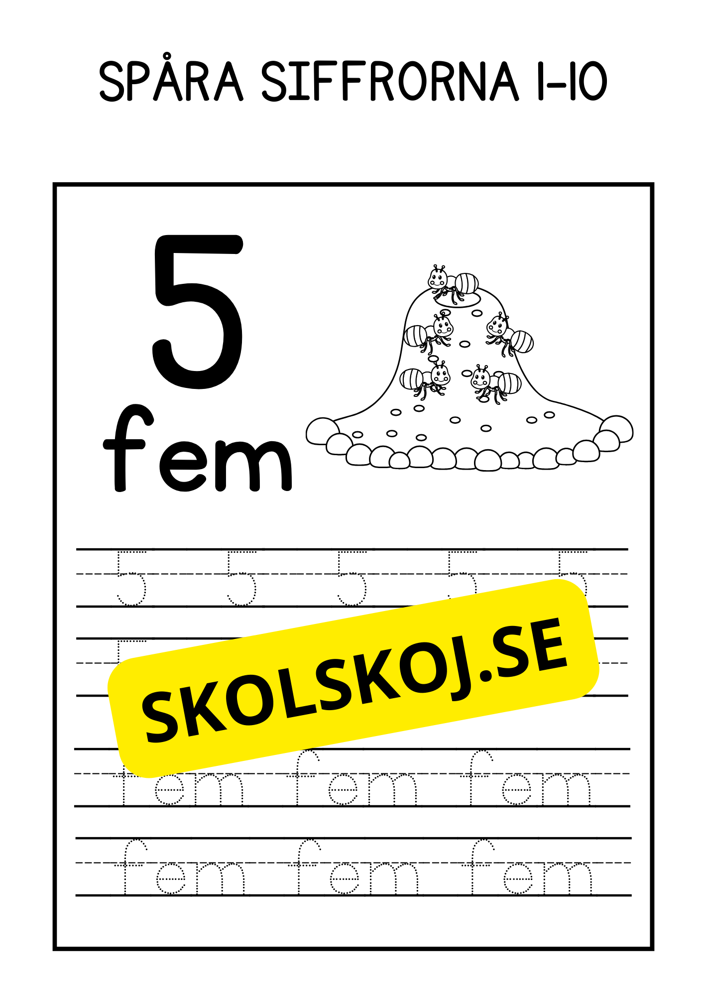 Spåra siffrorna 1-10 - Häfte