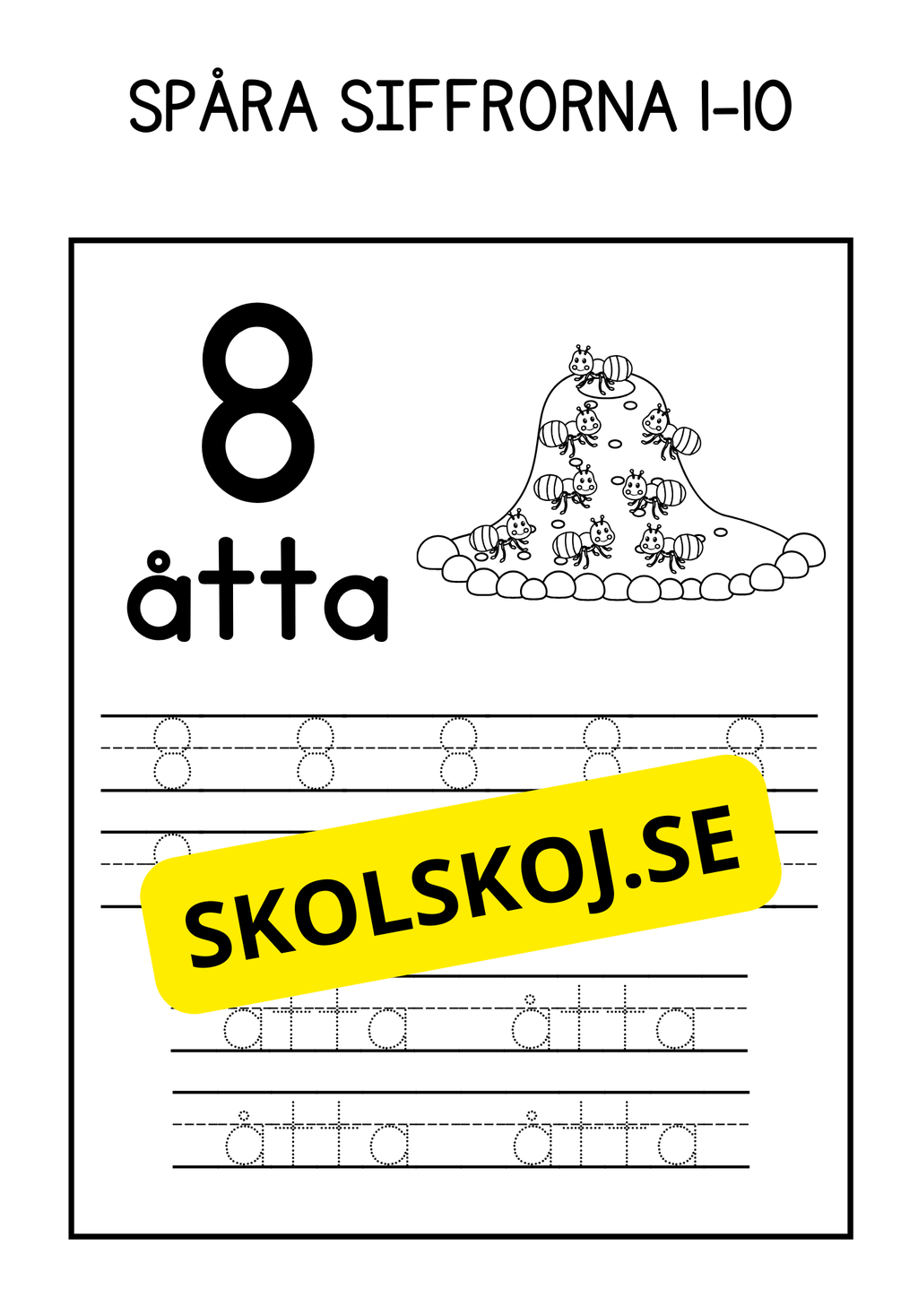 Spåra siffrorna 1-10 - Häfte